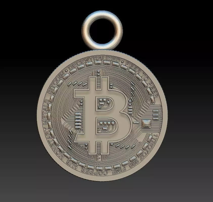 bitcoin pendant 3D print model