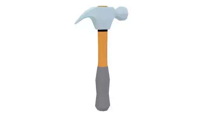 Low Poly Cartoon Hammer 