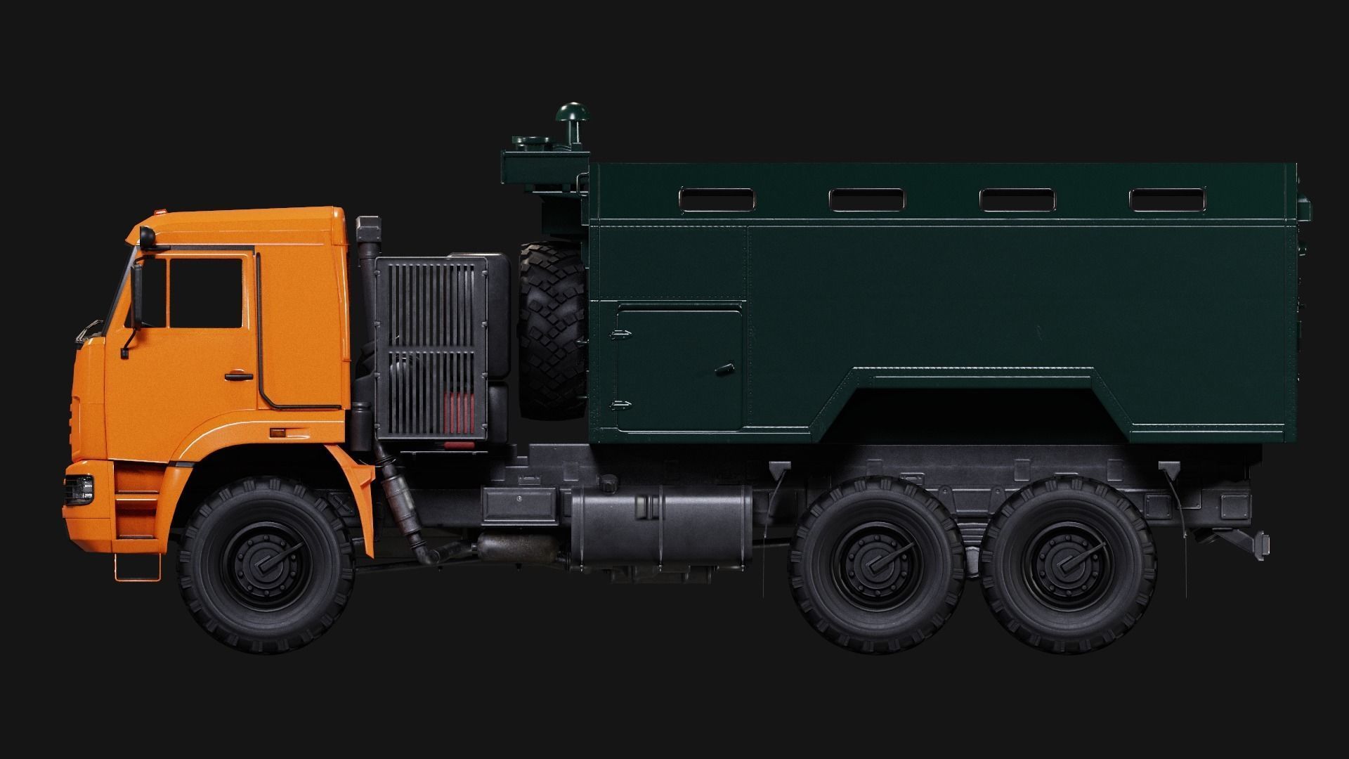 Kamaz Truck Low-poly 3D model_2