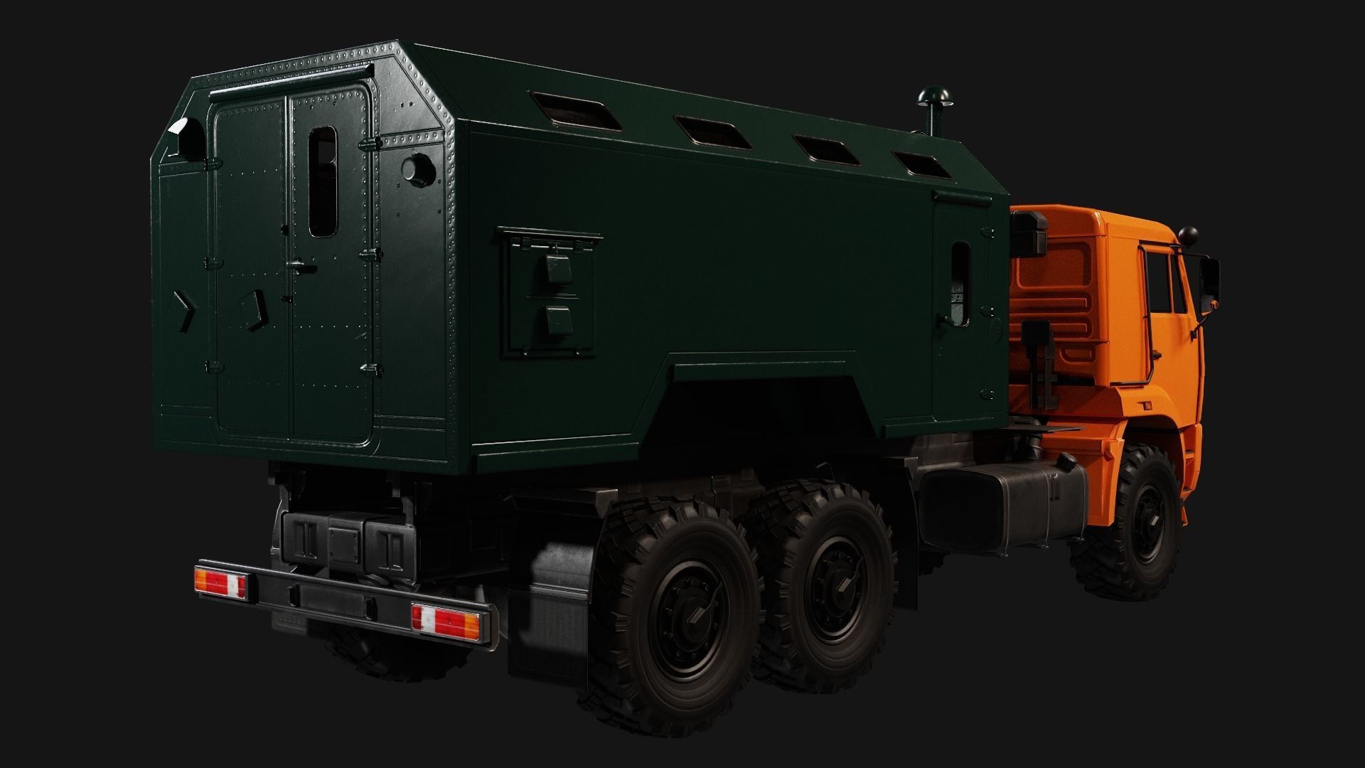 Kamaz Truck Low-poly 3D model_1