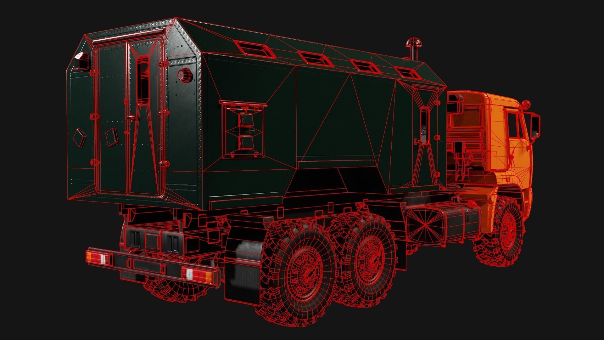 Kamaz Truck Low-poly 3D model_13