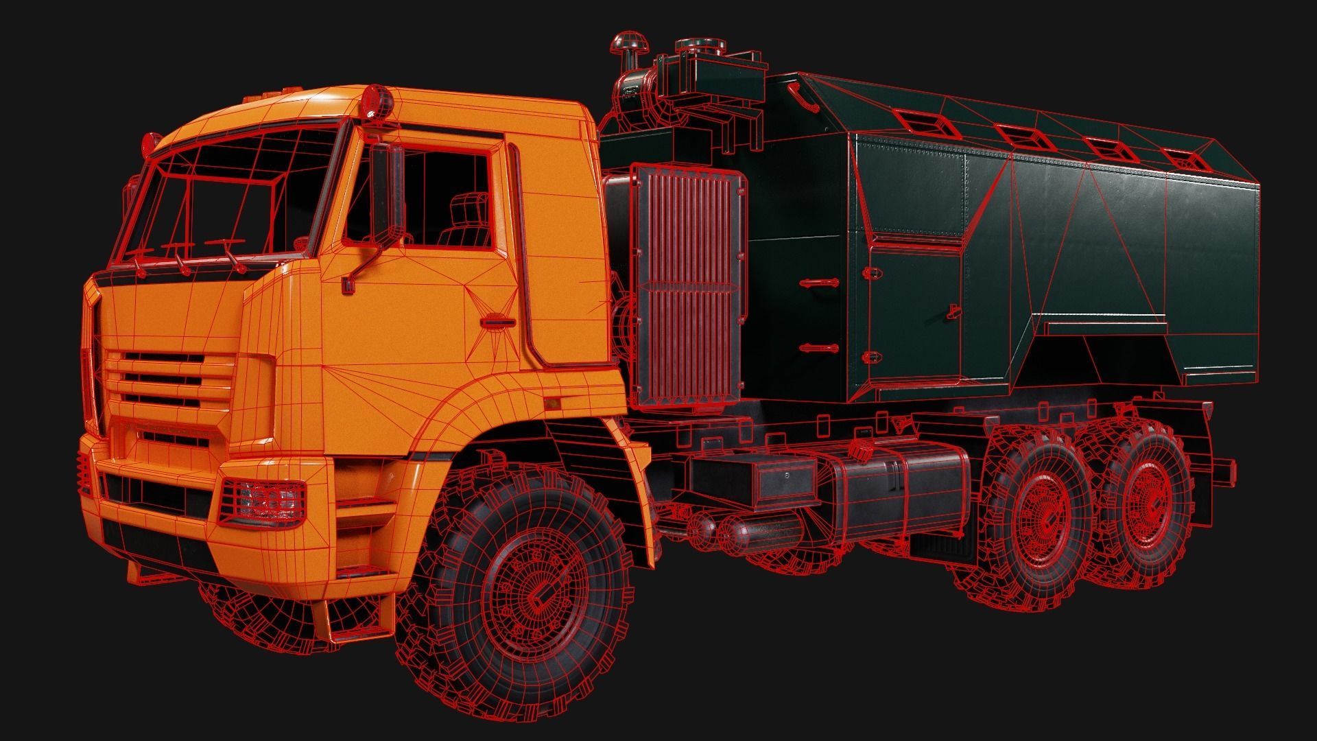 Kamaz Truck Low-poly 3D model_12