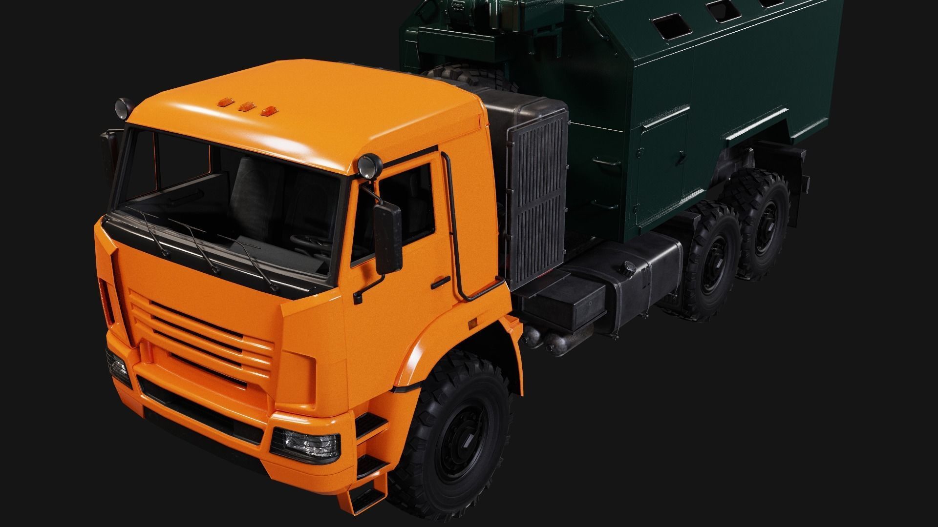 Kamaz Truck Low-poly 3D model_8