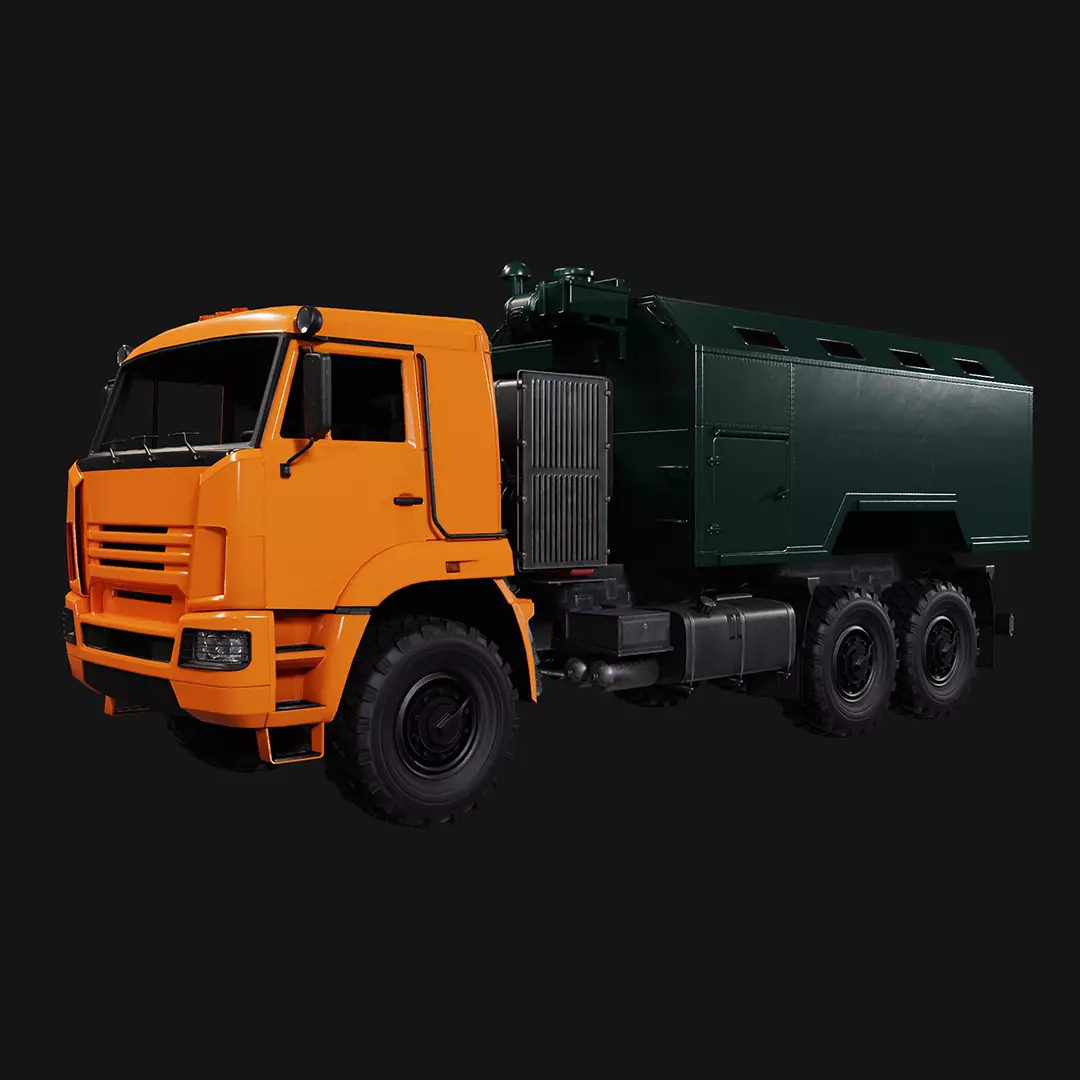 Kamaz Truck Low-poly 3D model_0