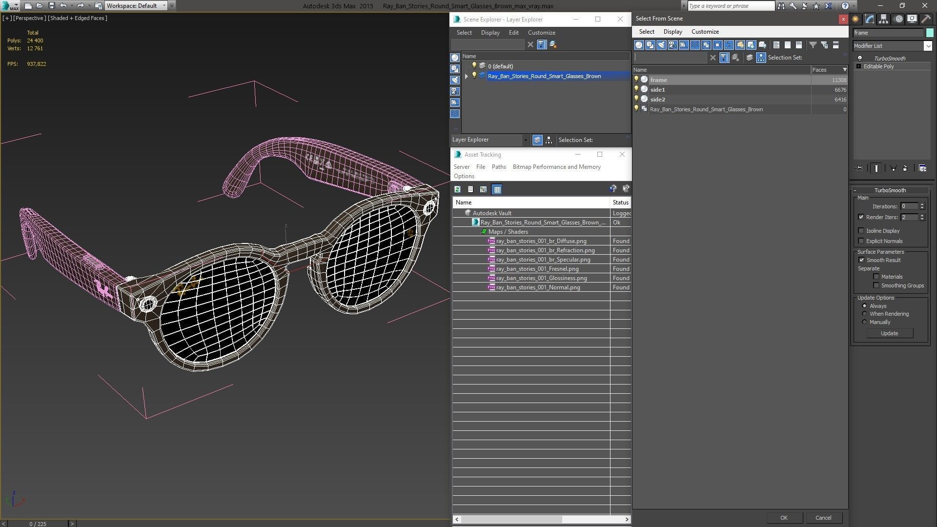 Ray Ban Stories Round Smart Glasses Brown 3D model_22