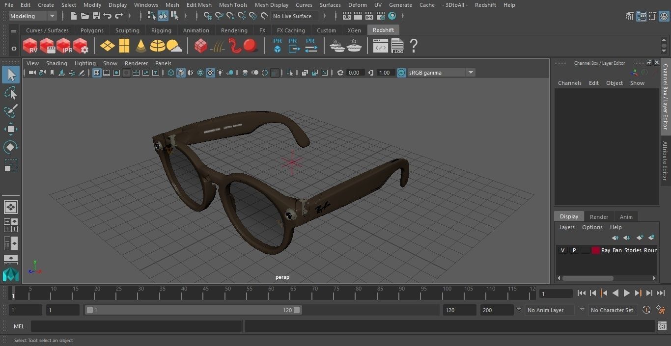 Ray Ban Stories Round Smart Glasses Brown 3D model_34