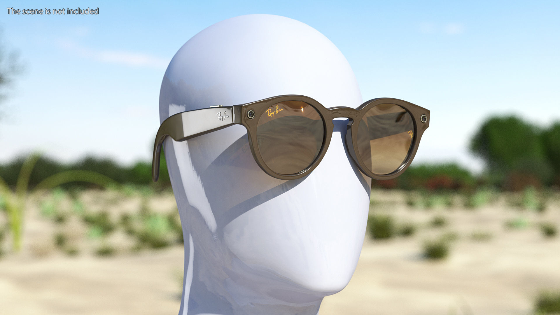 Ray Ban Stories Round Smart Glasses Brown 3D model_2