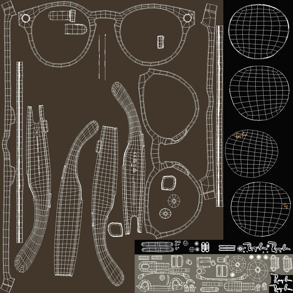 Ray Ban Stories Round Smart Glasses Brown 3D model_20