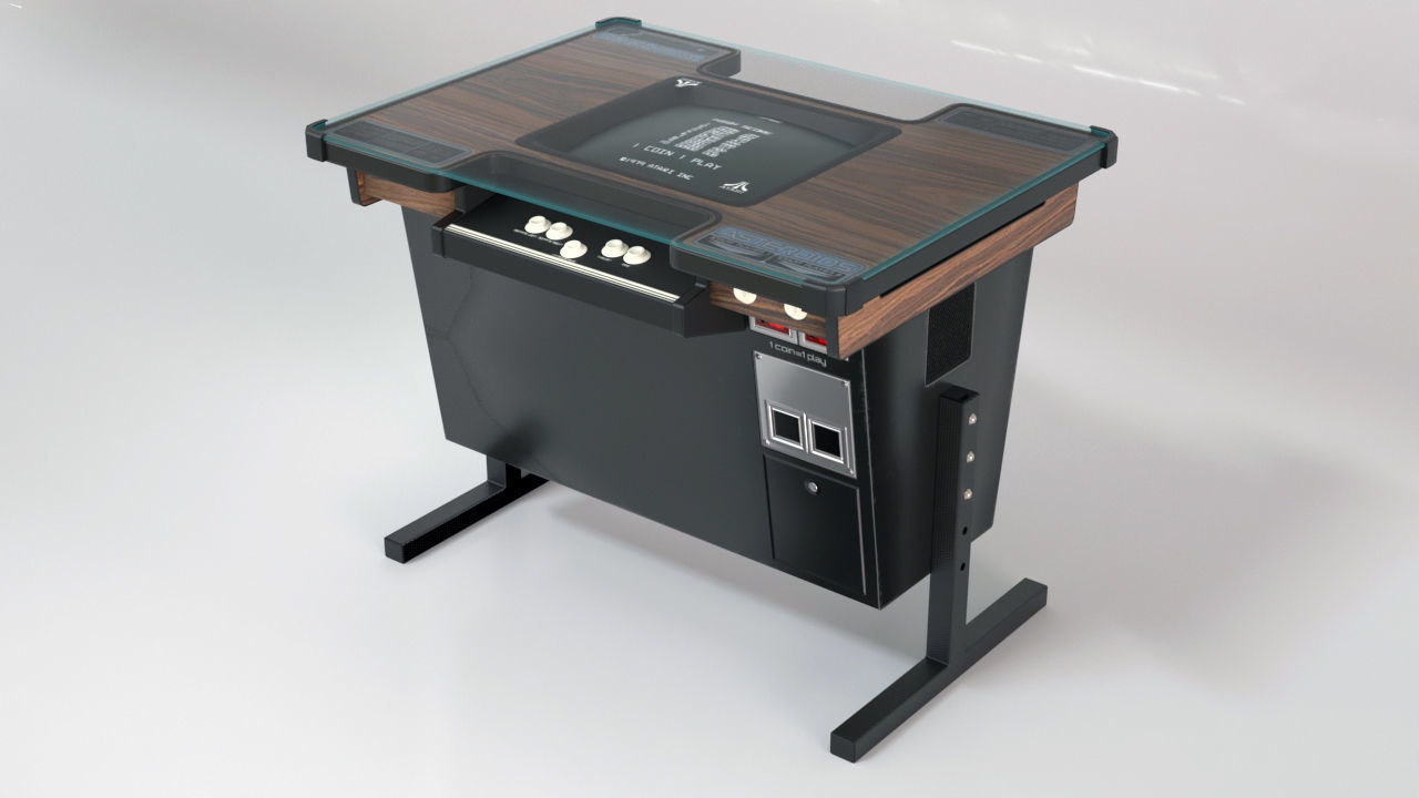 Asteroids Arcade Cocktail Cabinet Low-poly 3D model_3