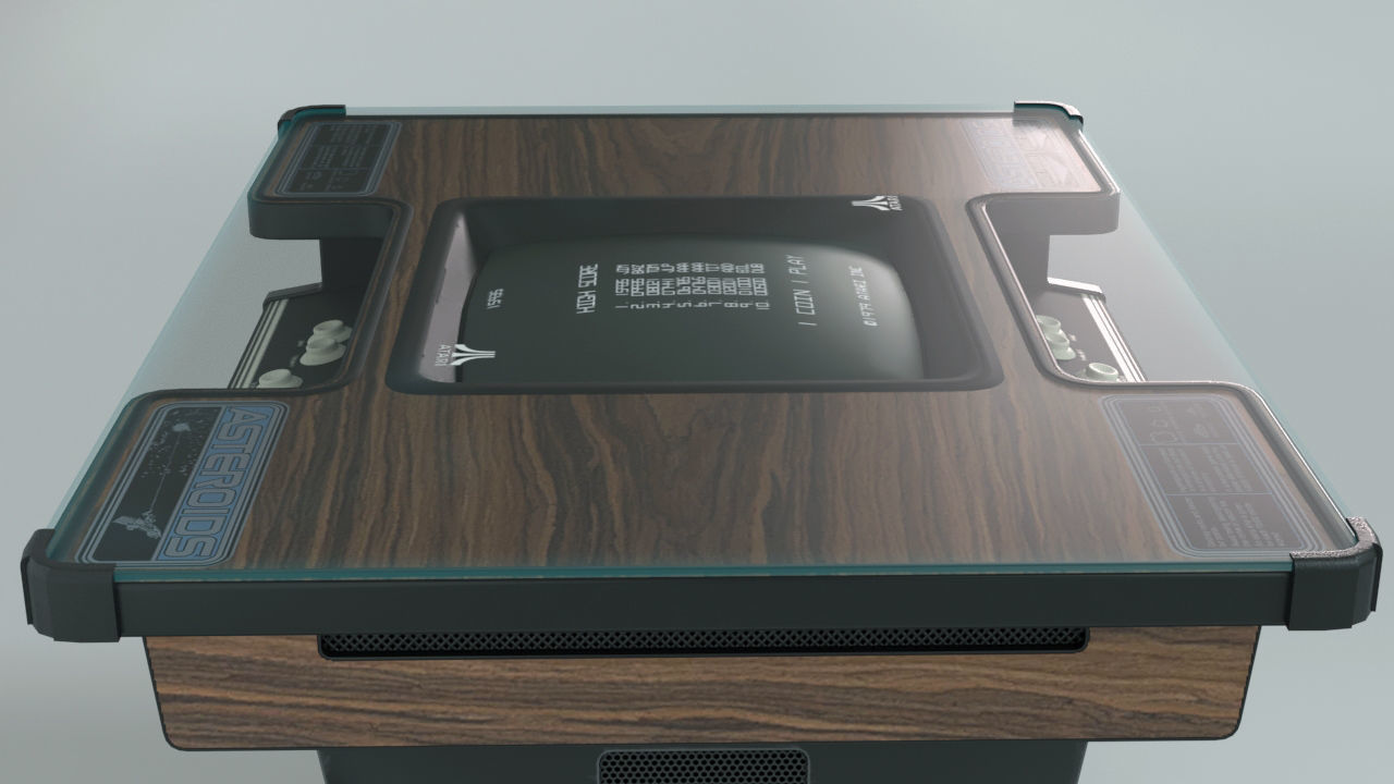 Asteroids Arcade Cocktail Cabinet Low-poly 3D model_13