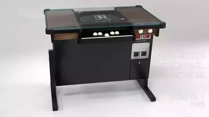 Asteroids Arcade Cocktail Cabinet Low-poly 3D model