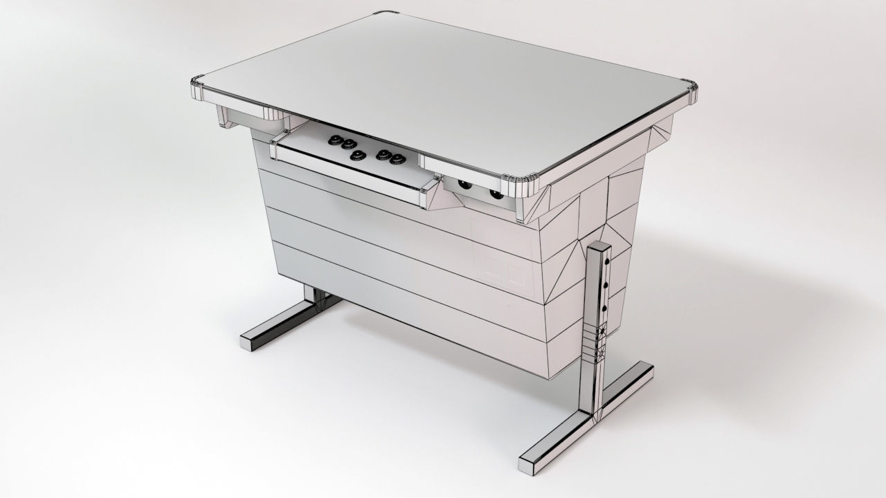 Asteroids Arcade Cocktail Cabinet Low-poly 3D model_4