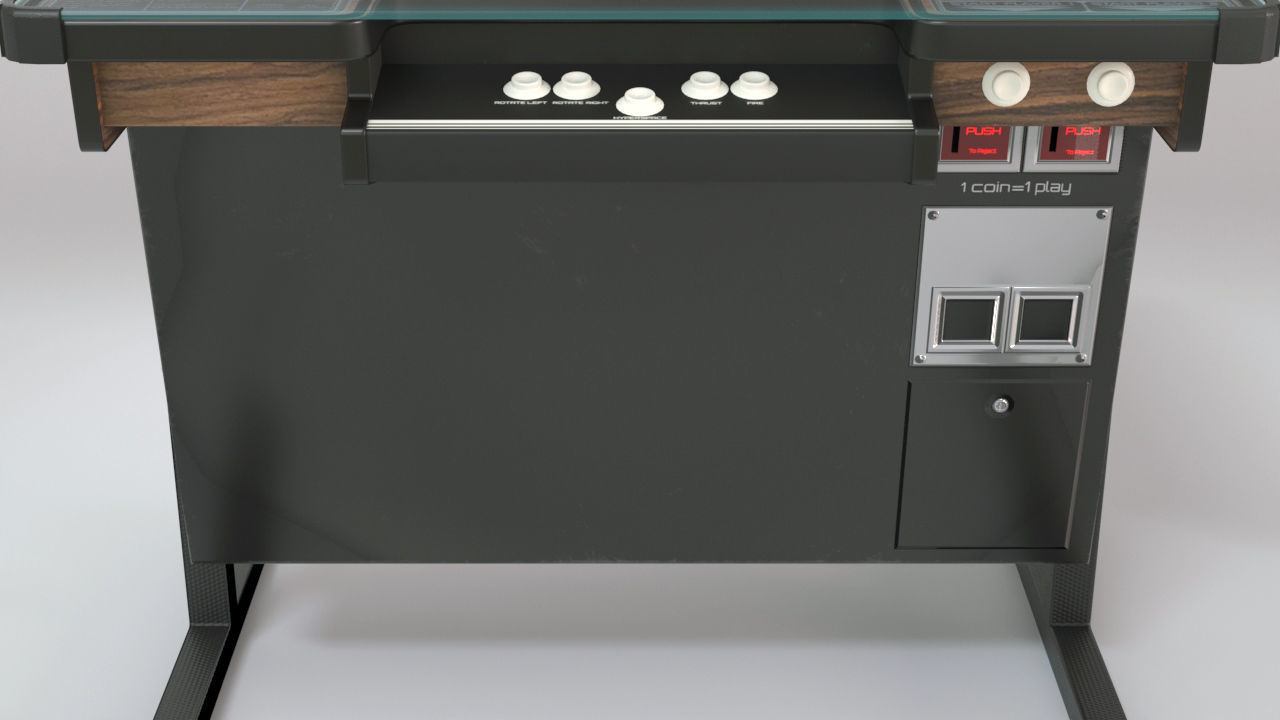 Asteroids Arcade Cocktail Cabinet Low-poly 3D model_7