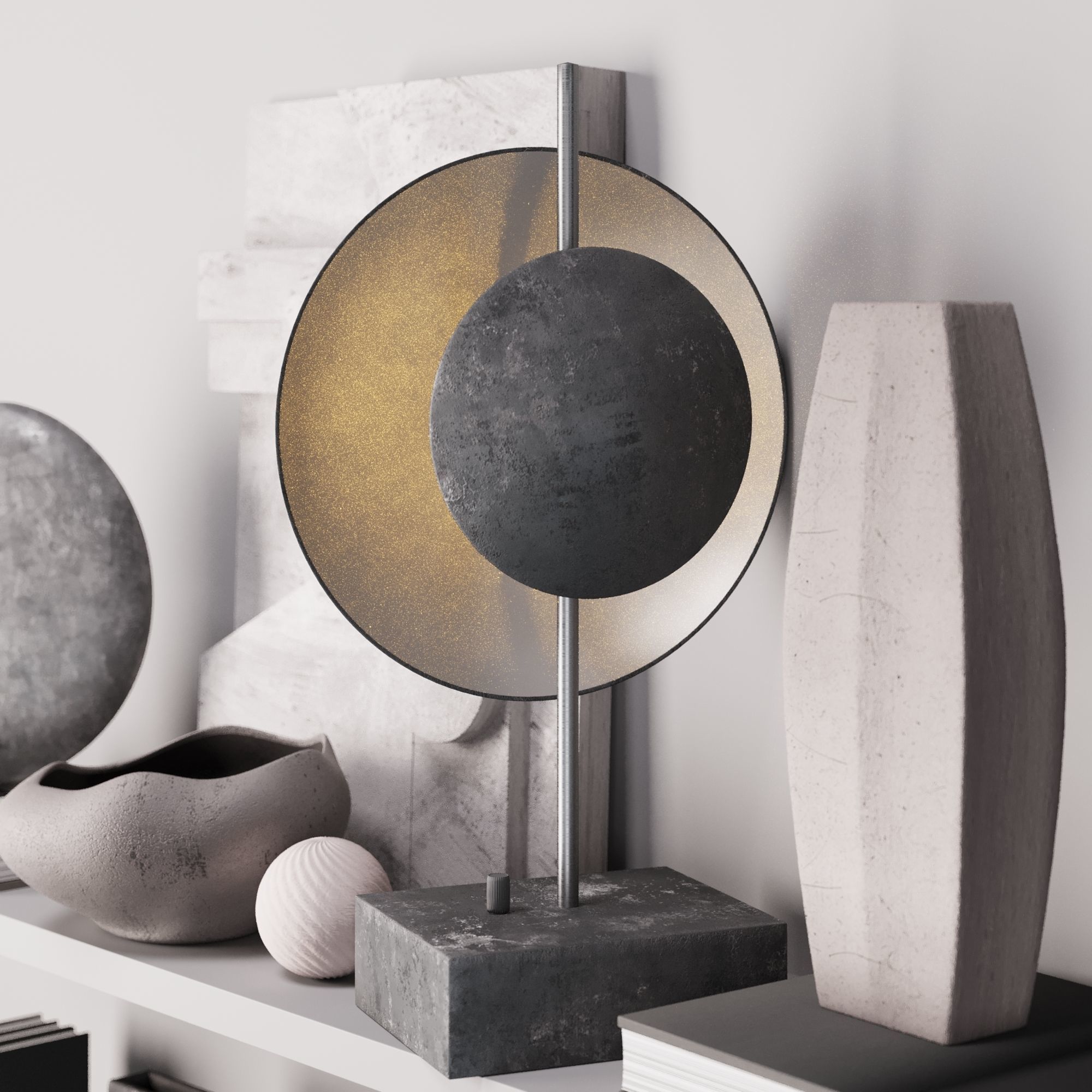 Decorative set 5 shelf 3D model_3