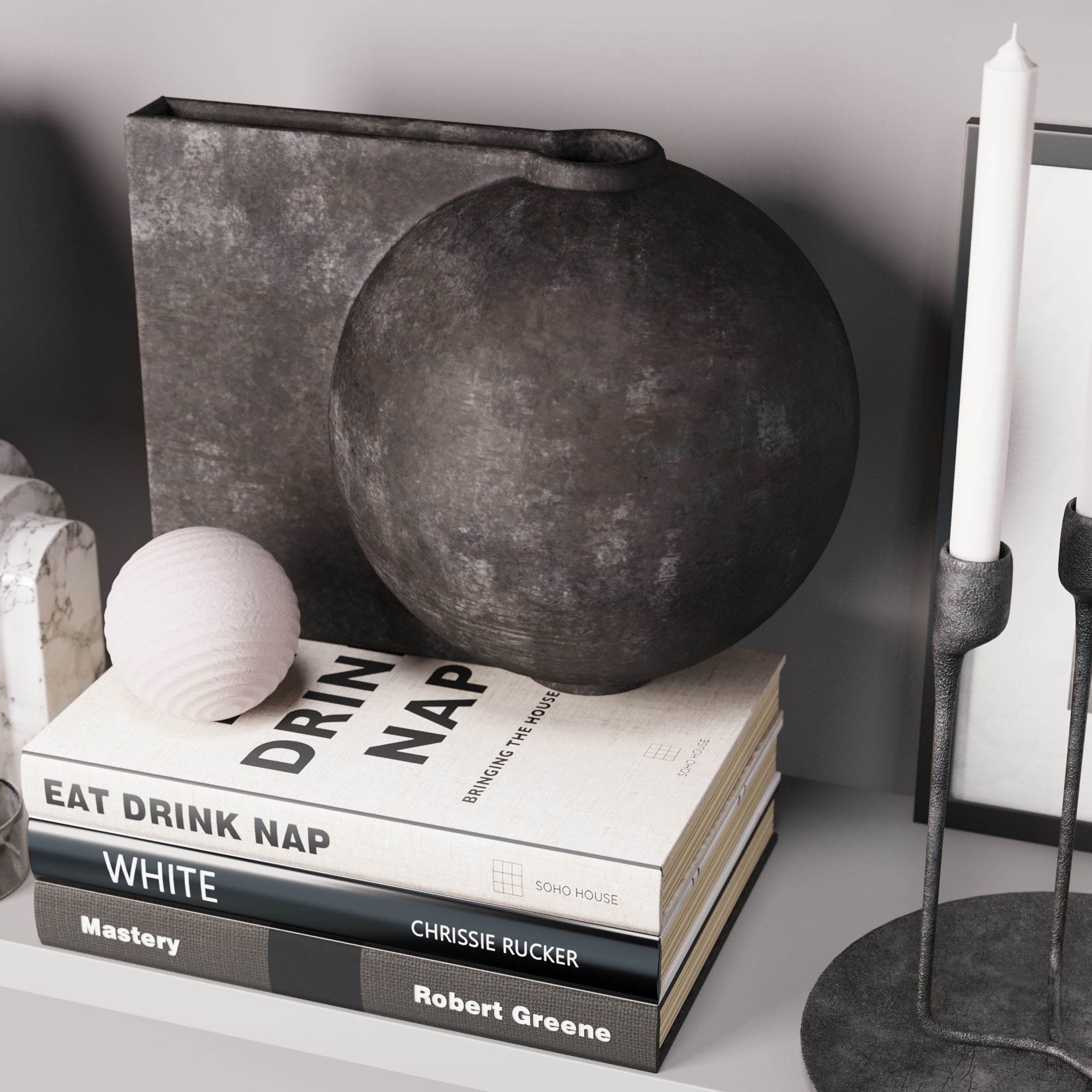 Decorative set 5 shelf 3D model_2