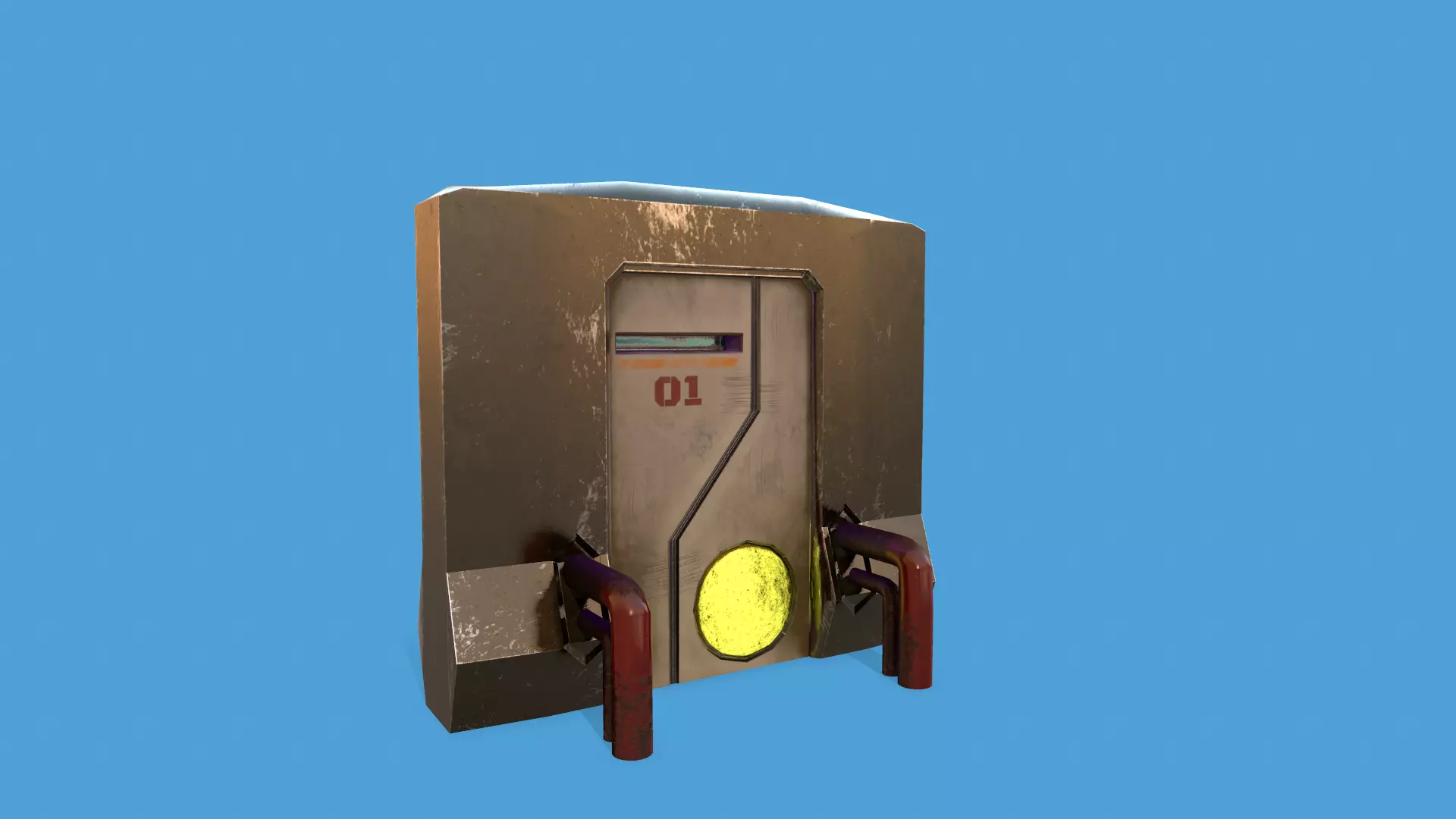 Alien Sci-fi door Low-poly 3D model