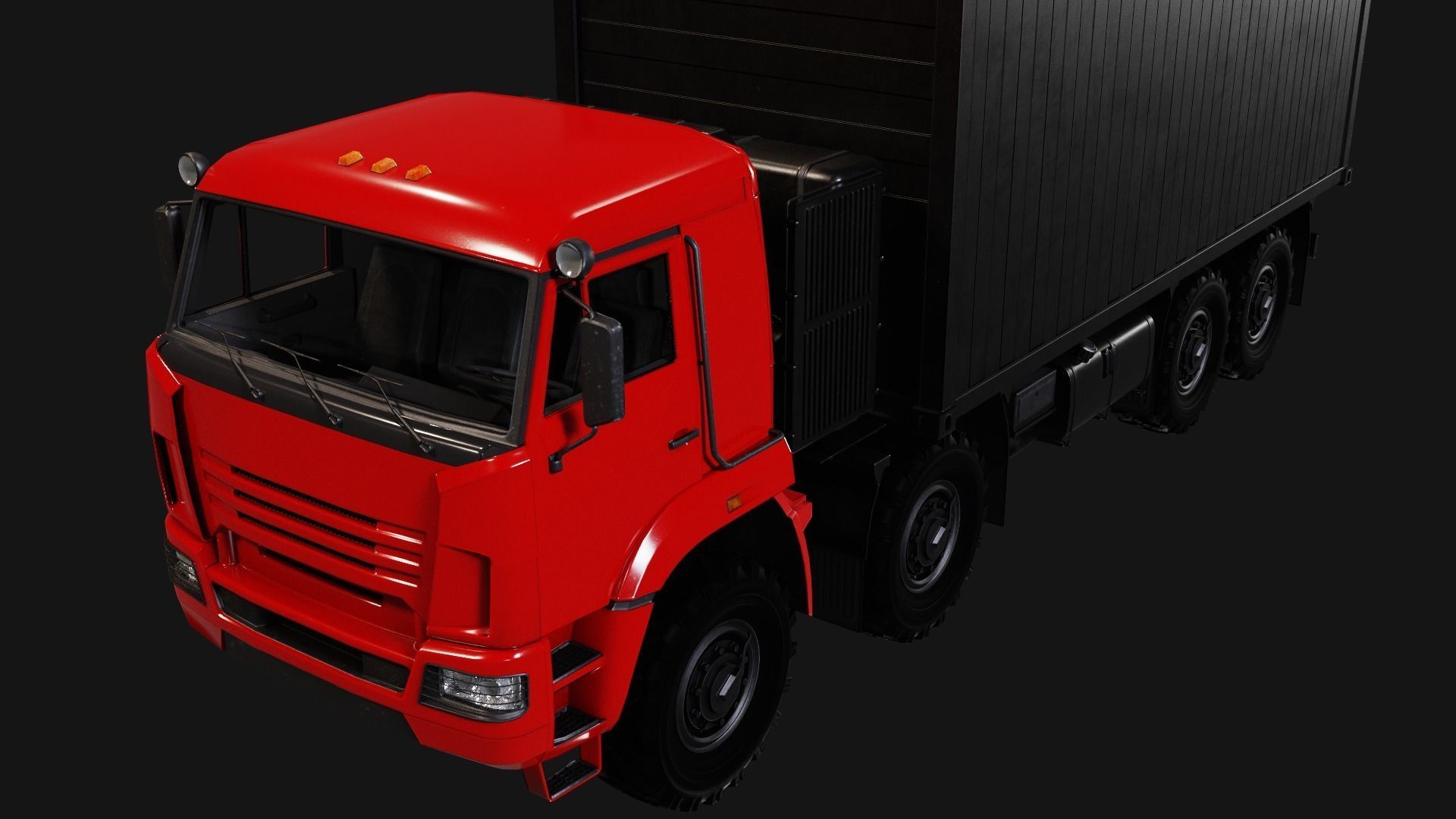 Kamaz Truck Low-poly 3D model_8