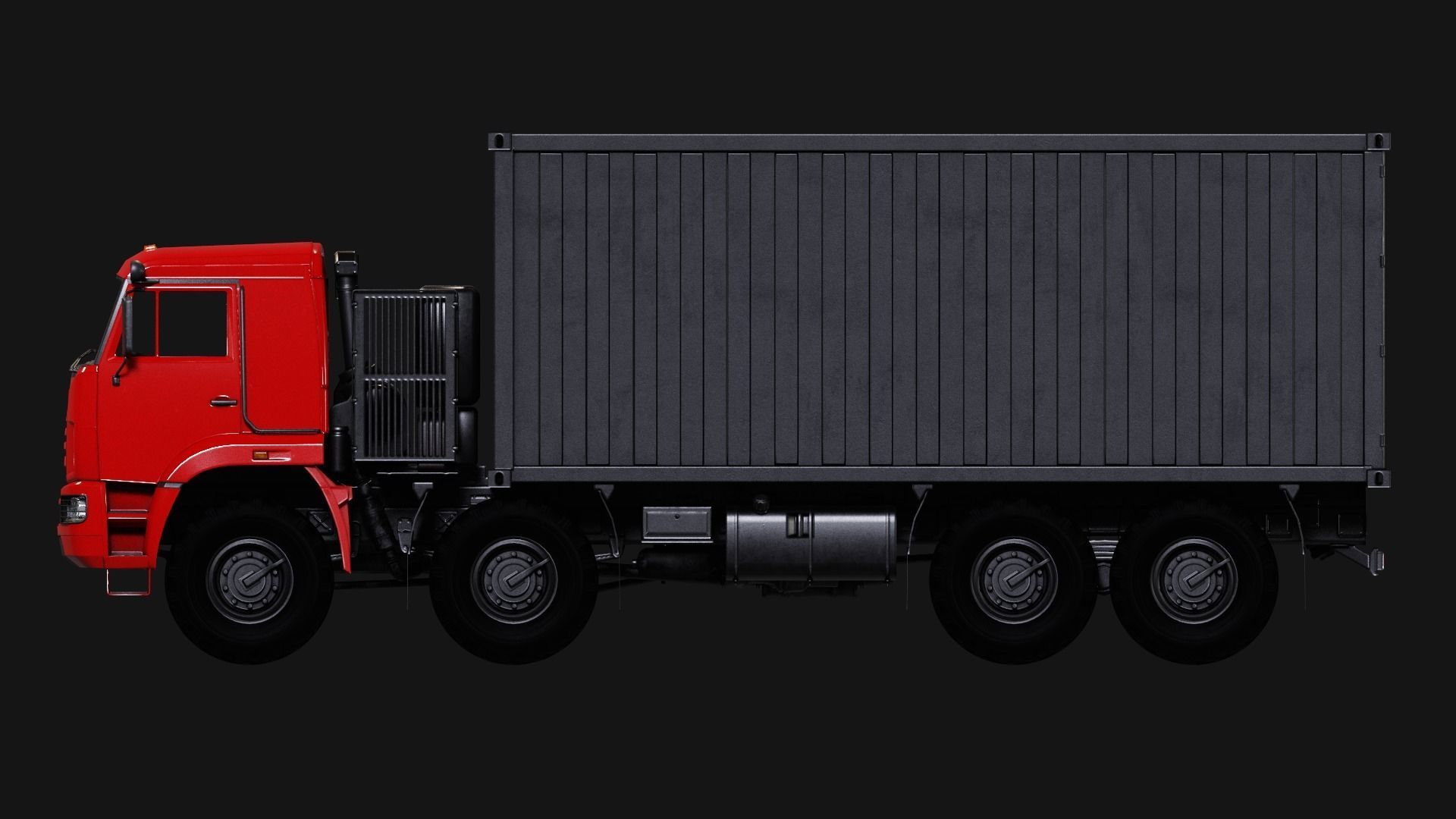 Kamaz Truck Low-poly 3D model_2