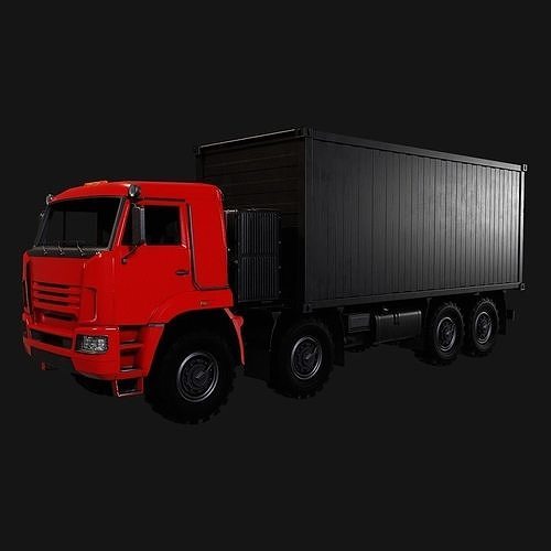 Kamaz Truck Low-poly 3D model
