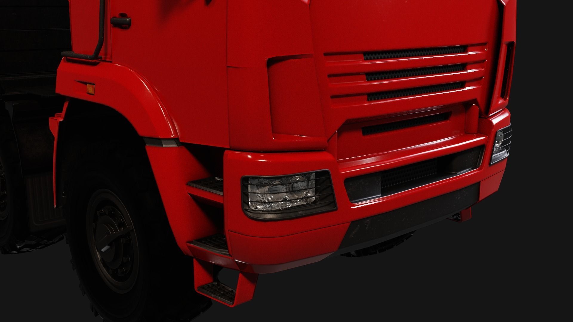 Kamaz Truck Low-poly 3D model_10