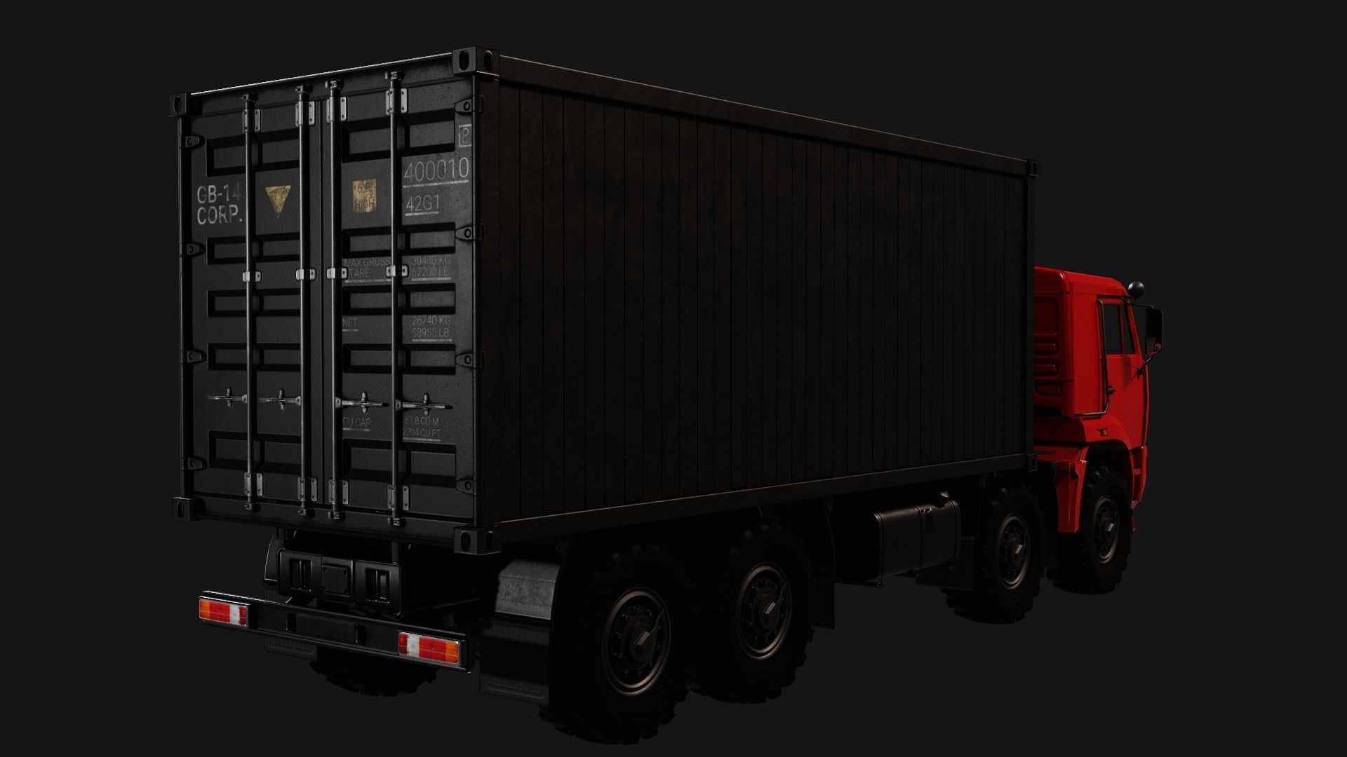 Kamaz Truck Low-poly 3D model_1