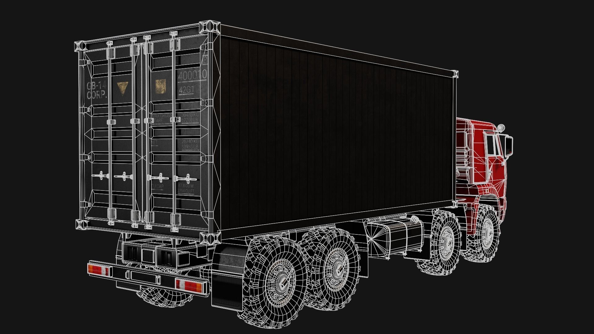 Kamaz Truck Low-poly 3D model_13
