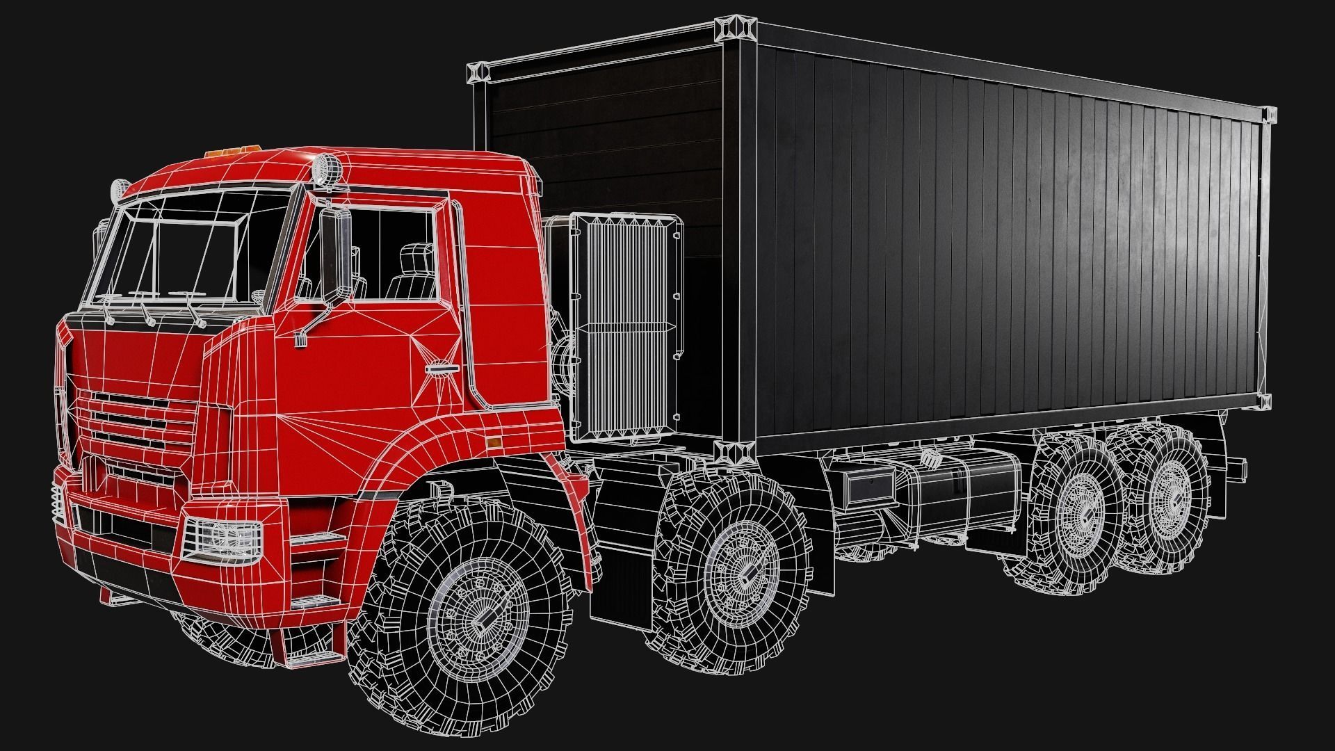 Kamaz Truck Low-poly 3D model_12