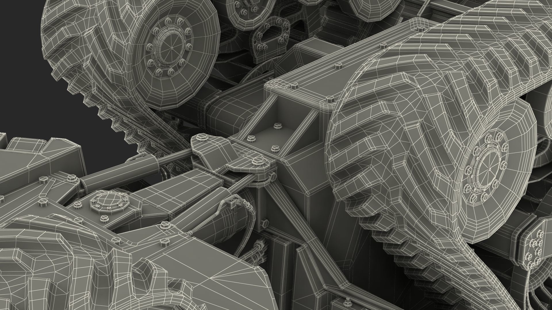 John Deere Four Track 9RX Series Tractor Dirty Rigged 3D model_42