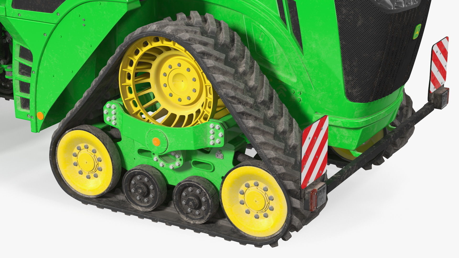 John Deere Four Track 9RX Series Tractor Dirty Rigged 3D model_18