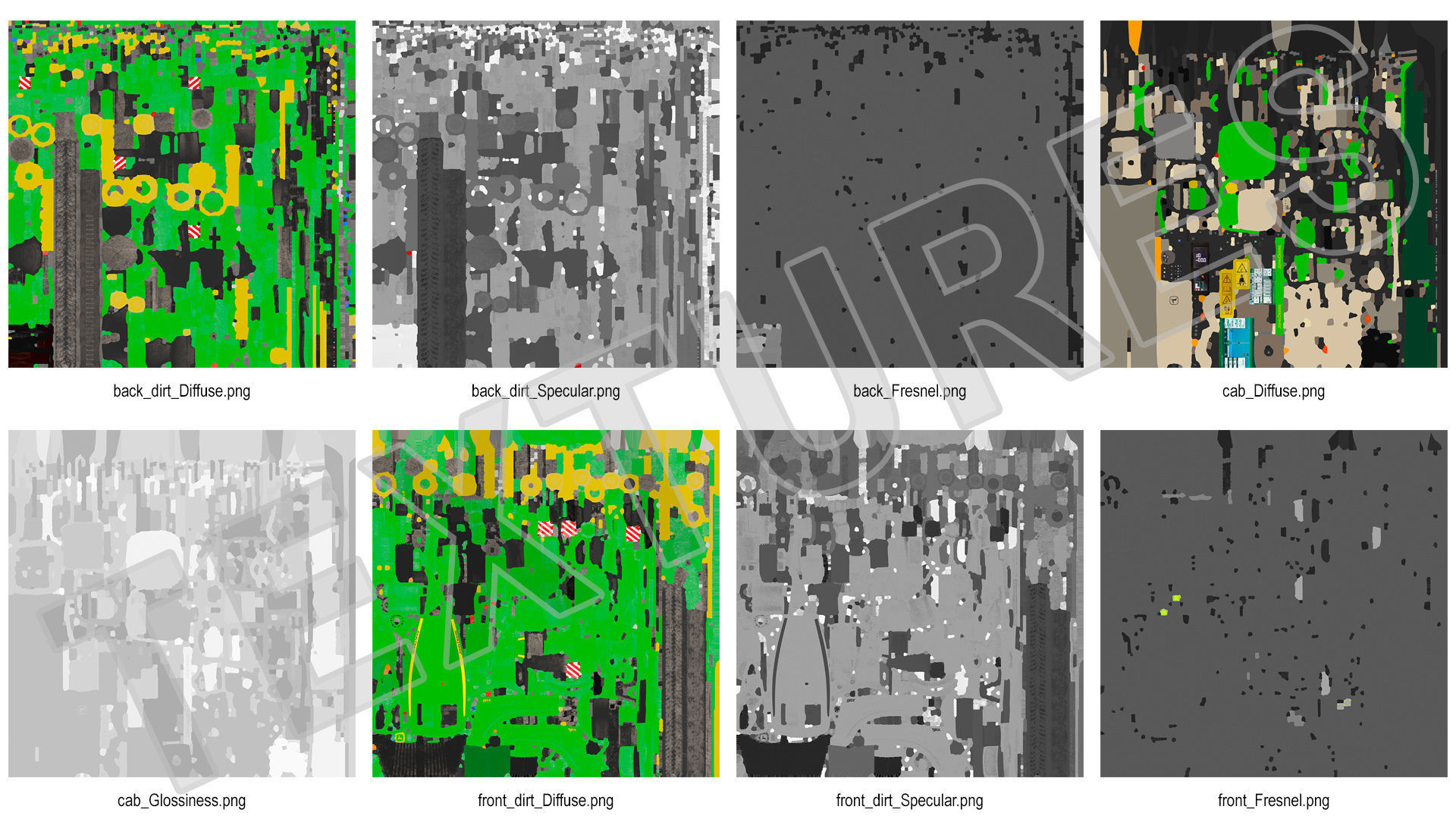 John Deere Four Track 9RX Series Tractor Dirty Rigged 3D model_34