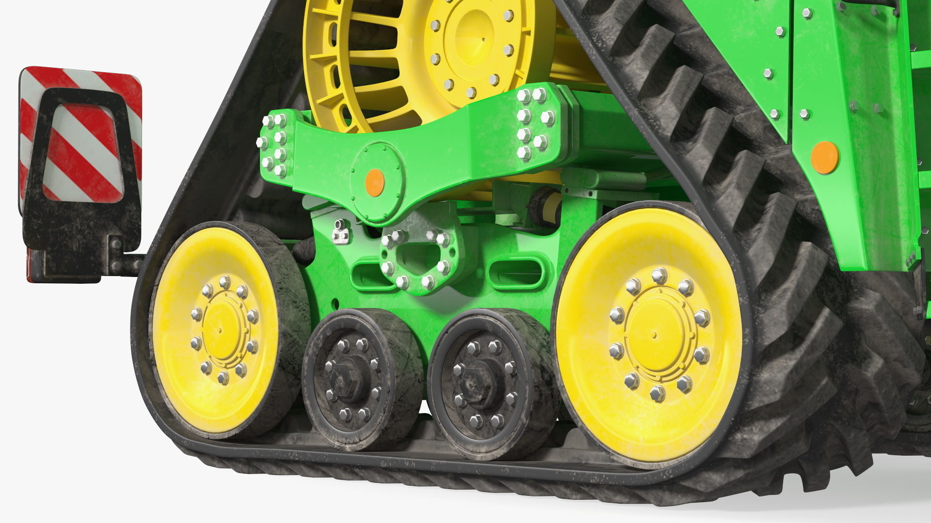 John Deere Four Track 9RX Series Tractor Dirty Rigged 3D model_20