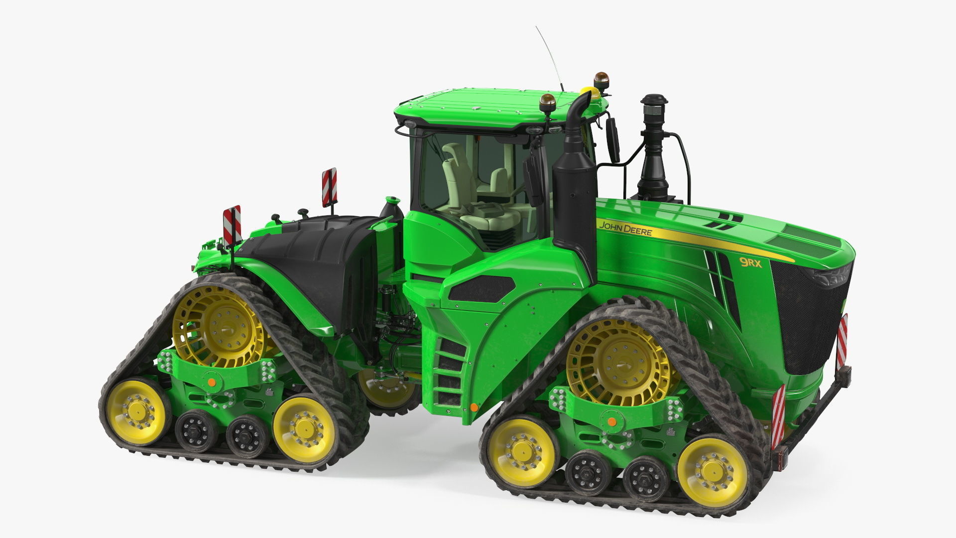 John Deere Four Track 9RX Series Tractor Dirty Rigged 3D model_1