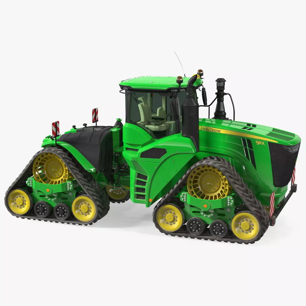 John Deere Four Track 9RX Series Tractor Dirty Rigged 3D model_0