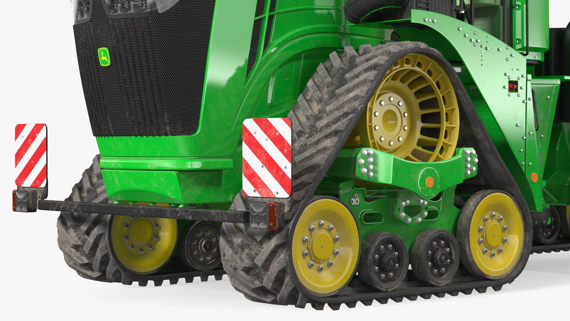 John Deere Four Track 9RX Series Tractor Dirty Rigged 3D model_17