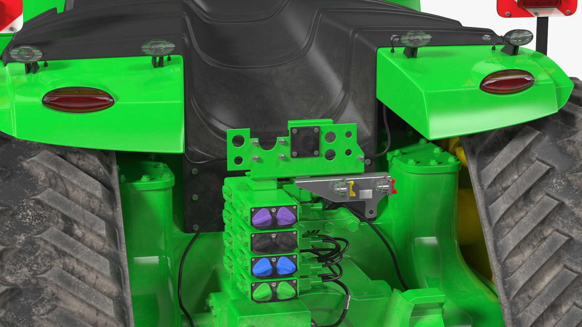 John Deere Four Track 9RX Series Tractor Dirty Rigged 3D model_23