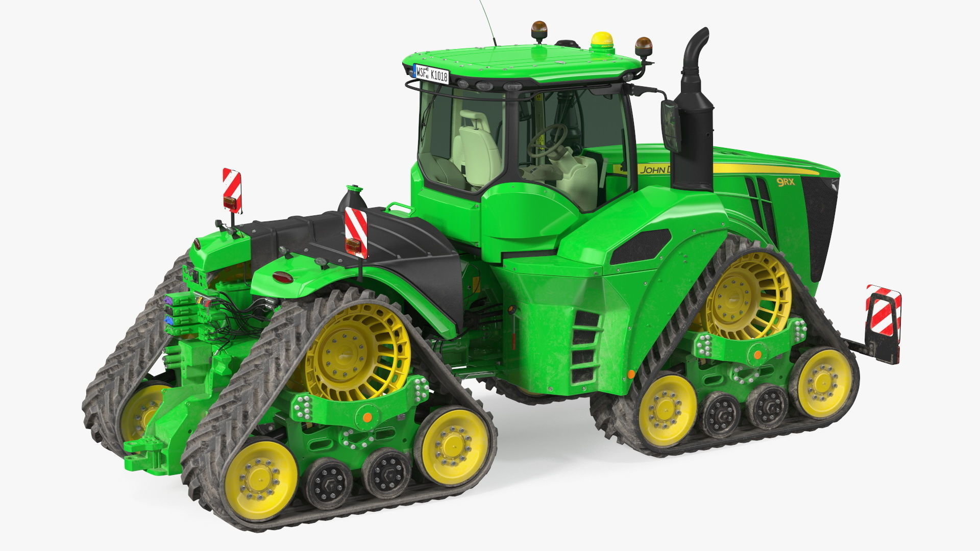 John Deere Four Track 9RX Series Tractor Dirty Rigged 3D model_15