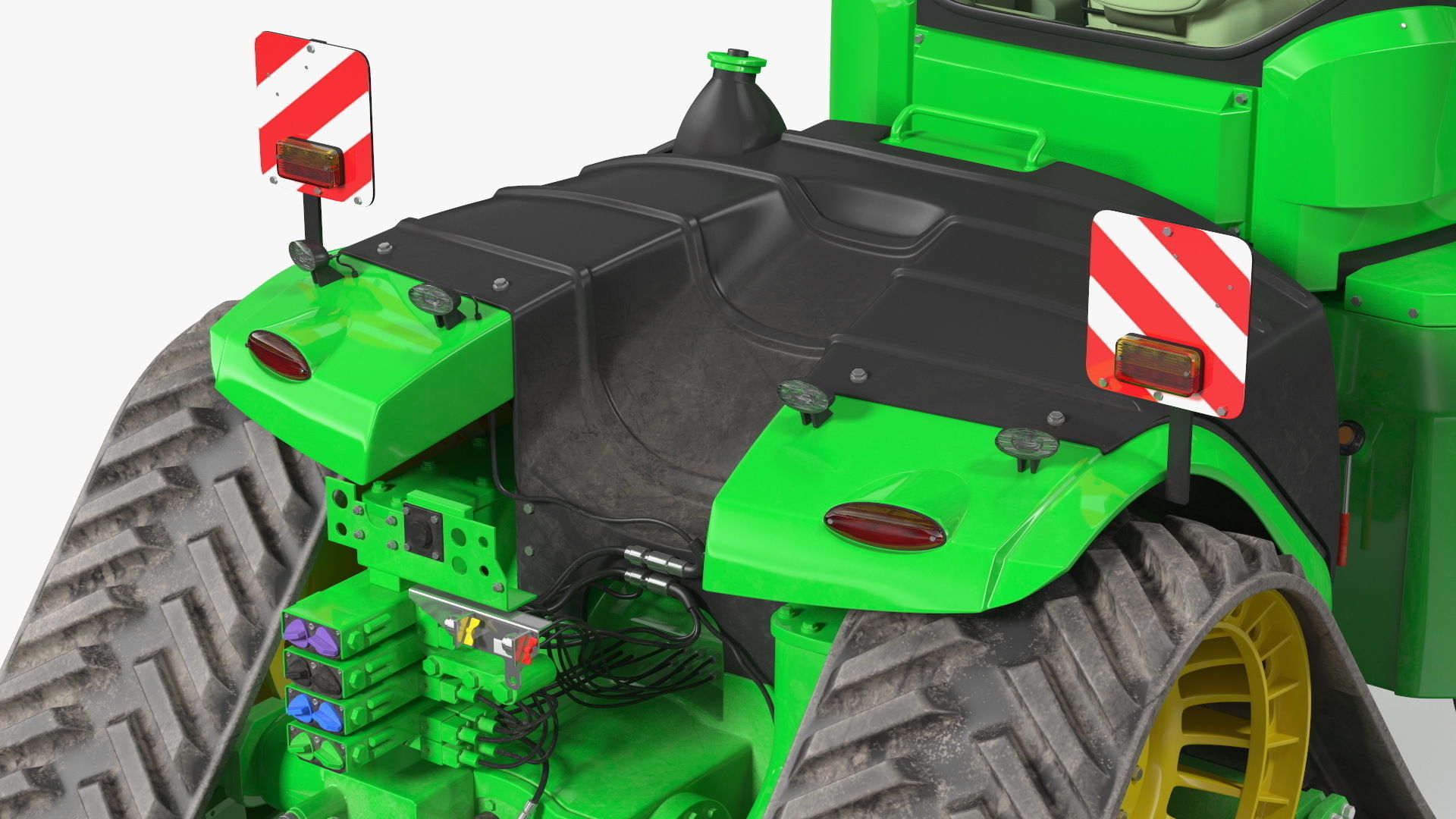 John Deere Four Track 9RX Series Tractor Dirty Rigged 3D model_22
