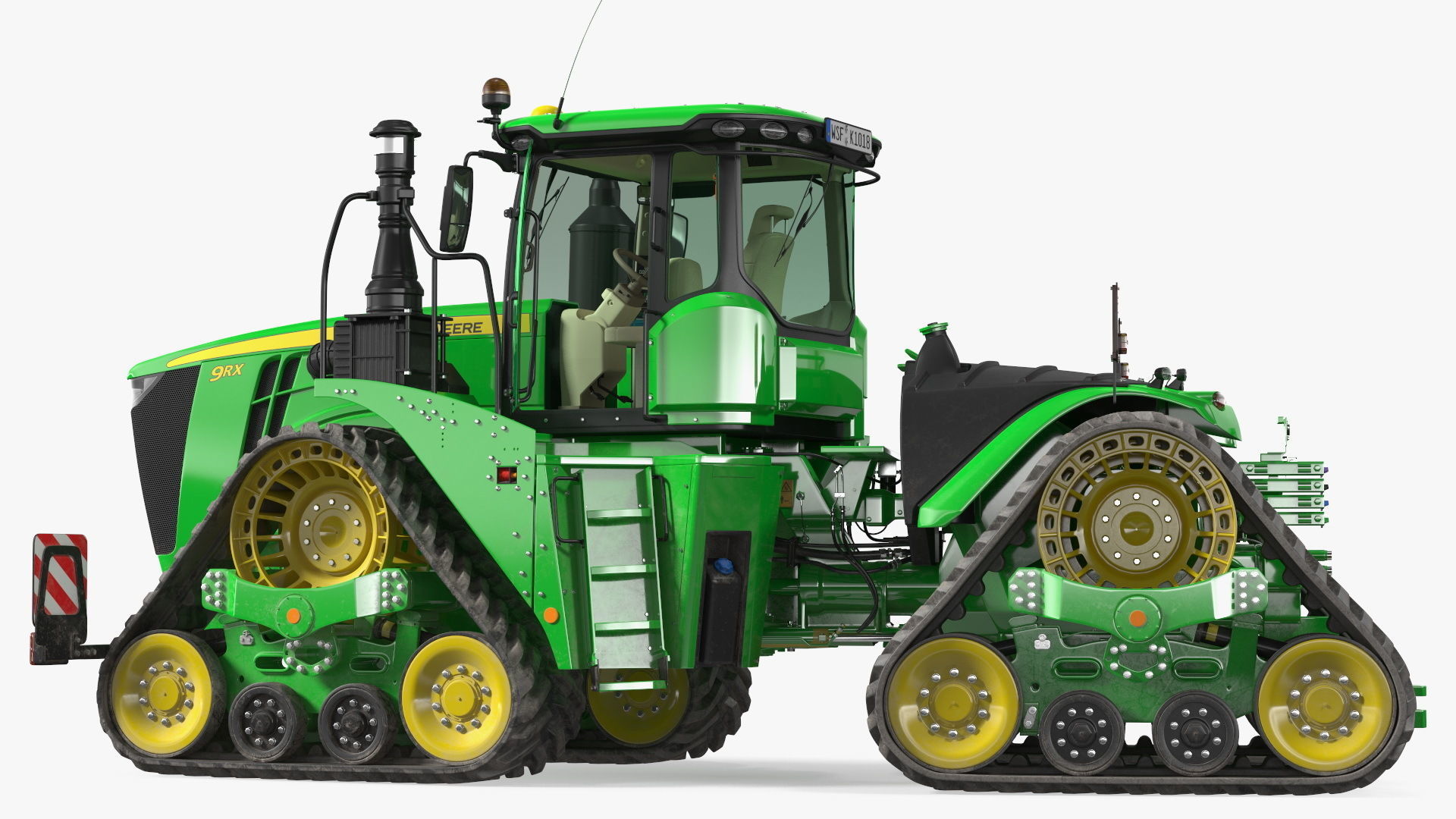 John Deere Four Track 9RX Series Tractor Dirty Rigged 3D model_11