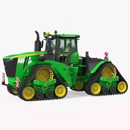 John Deere Four Track 9RX Series Tractor Clean Rigged 3D model