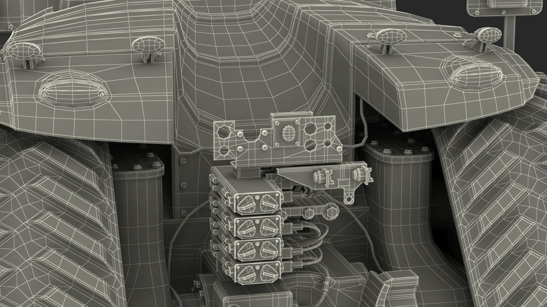 John Deere Four Track 9RX Series Tractor Clean Rigged 3D model_37