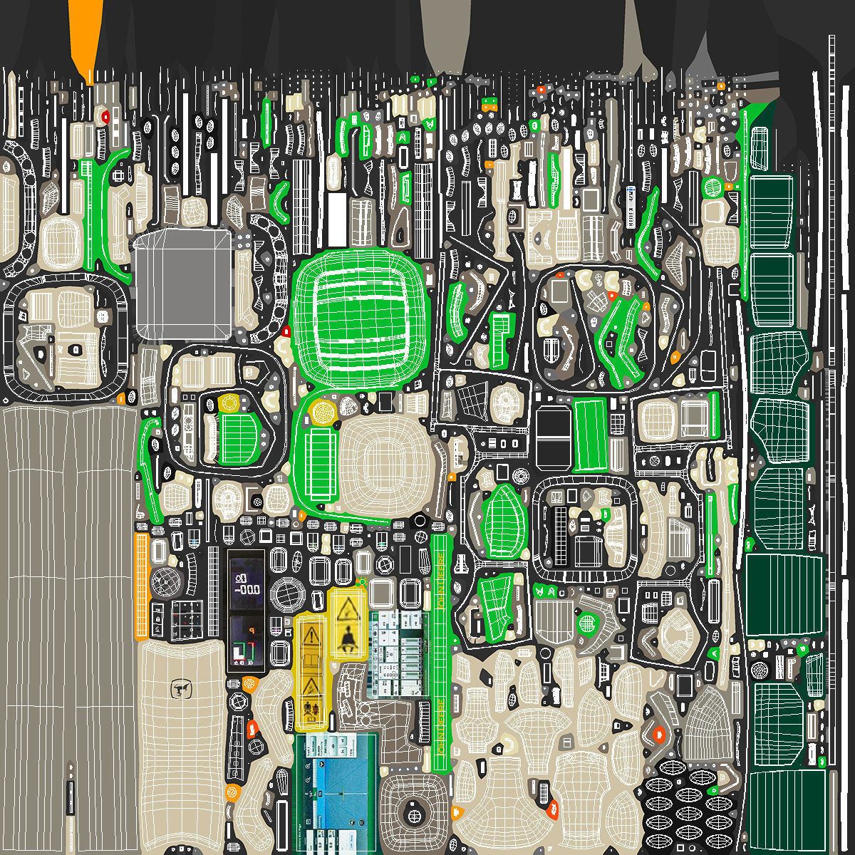 John Deere Four Track 9RX Series Tractor Clean Rigged 3D model_31