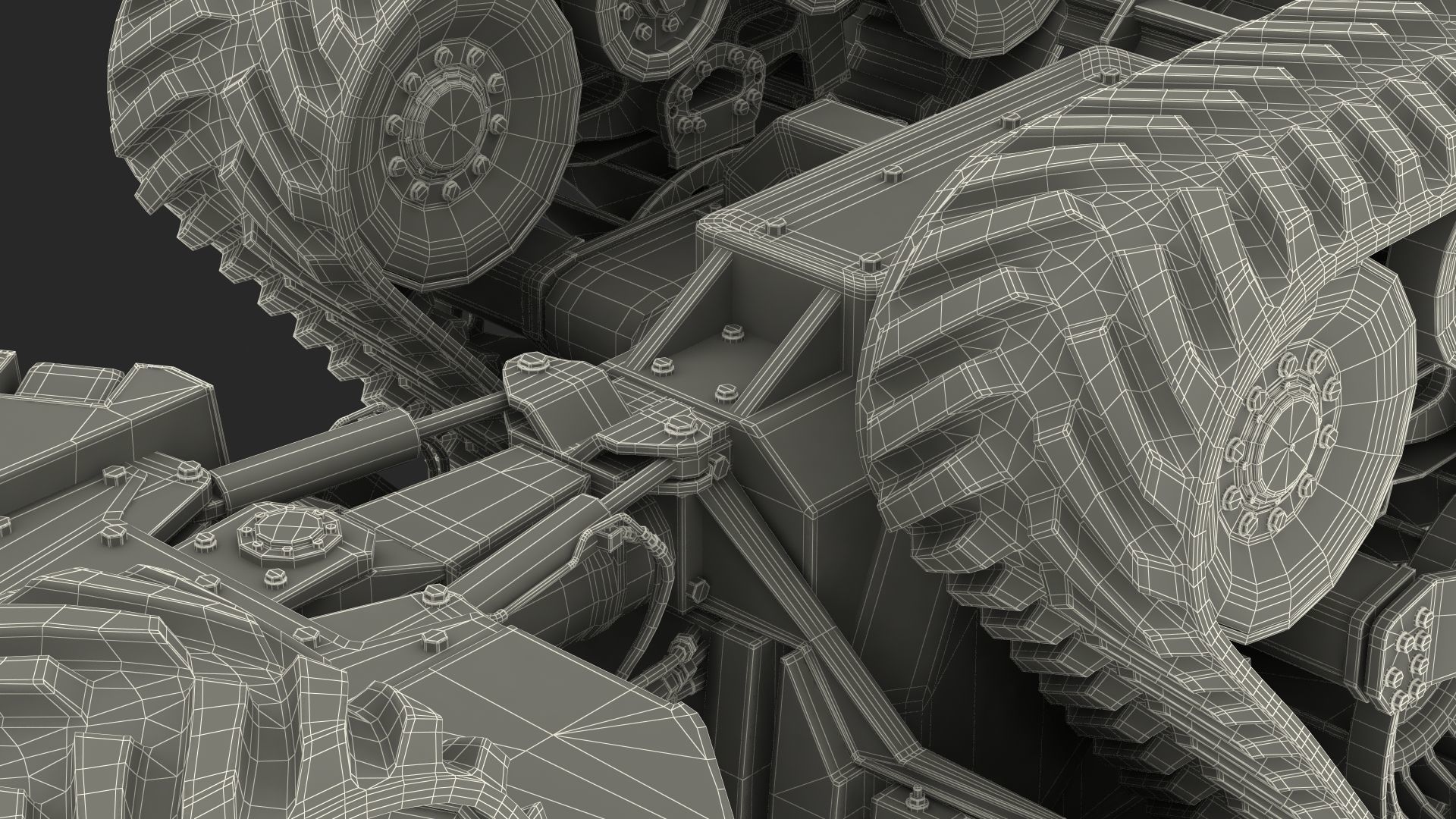 John Deere Four Track 9RX Series Tractor Clean Rigged 3D model_41