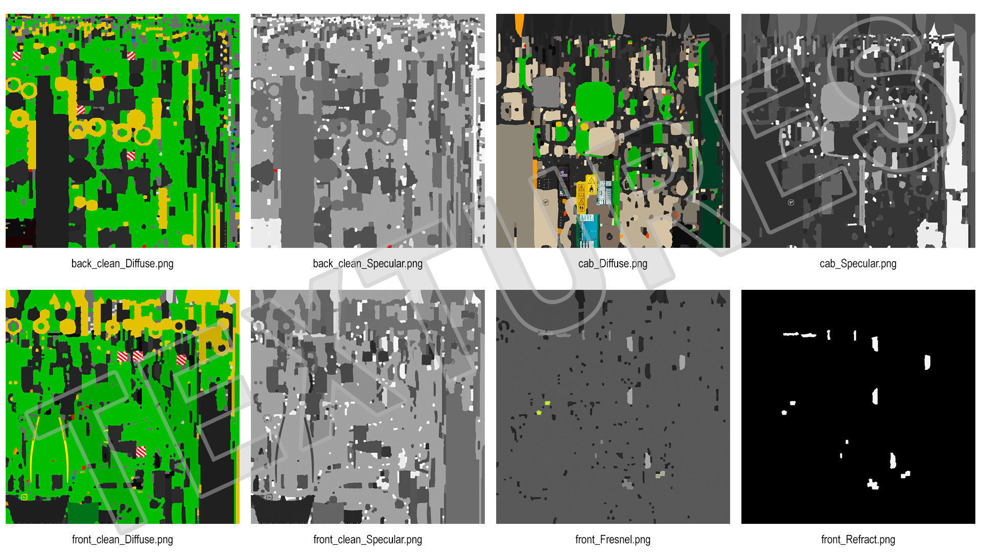 John Deere Four Track 9RX Series Tractor Clean Rigged 3D model_32