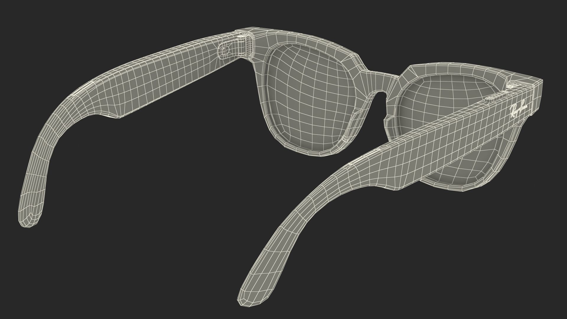 Ray Ban Stories Meteor Black Smart Glasses Green Solid 3D model_23