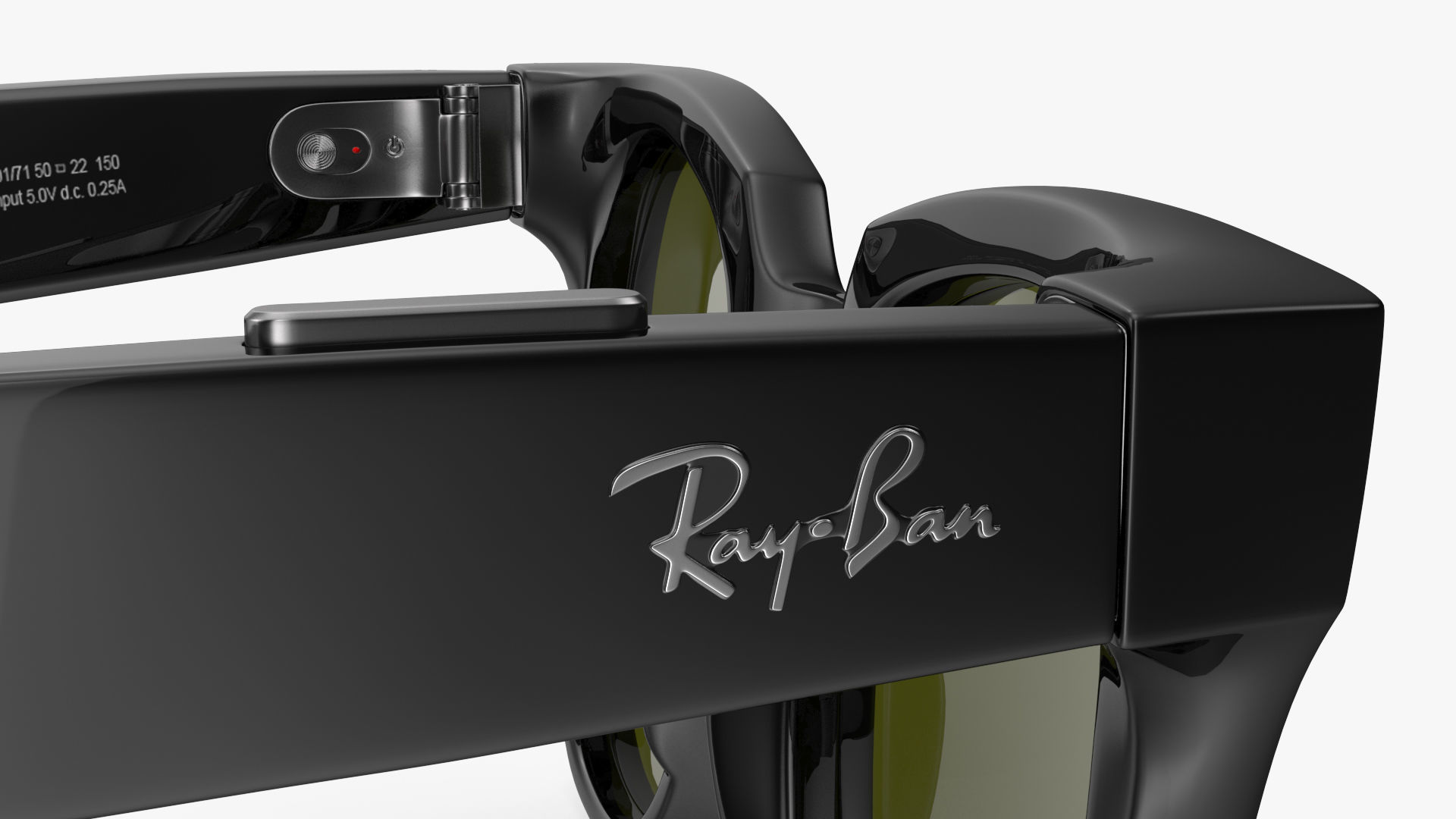 Ray Ban Stories Meteor Black Smart Glasses Green Solid 3D model_13