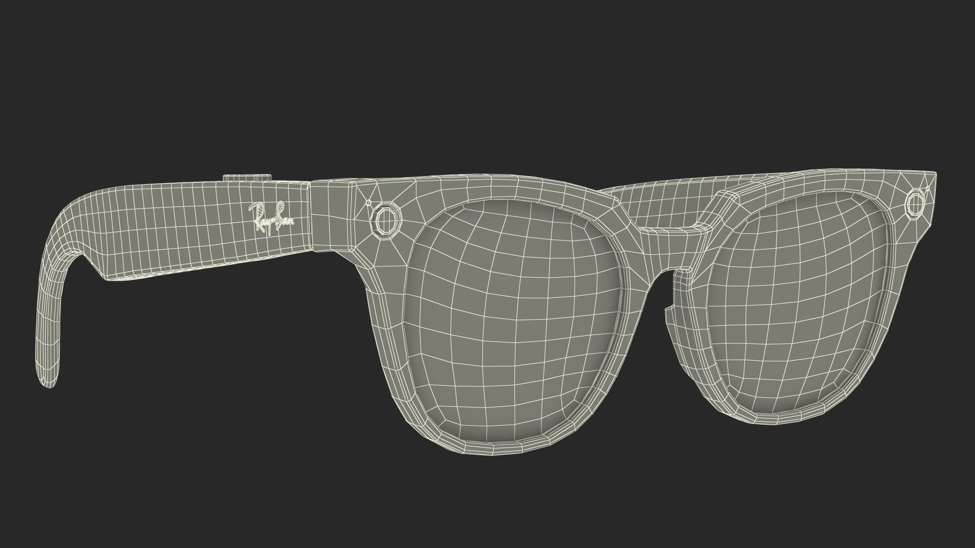 Ray Ban Stories Meteor Black Smart Glasses Green Solid 3D model_25