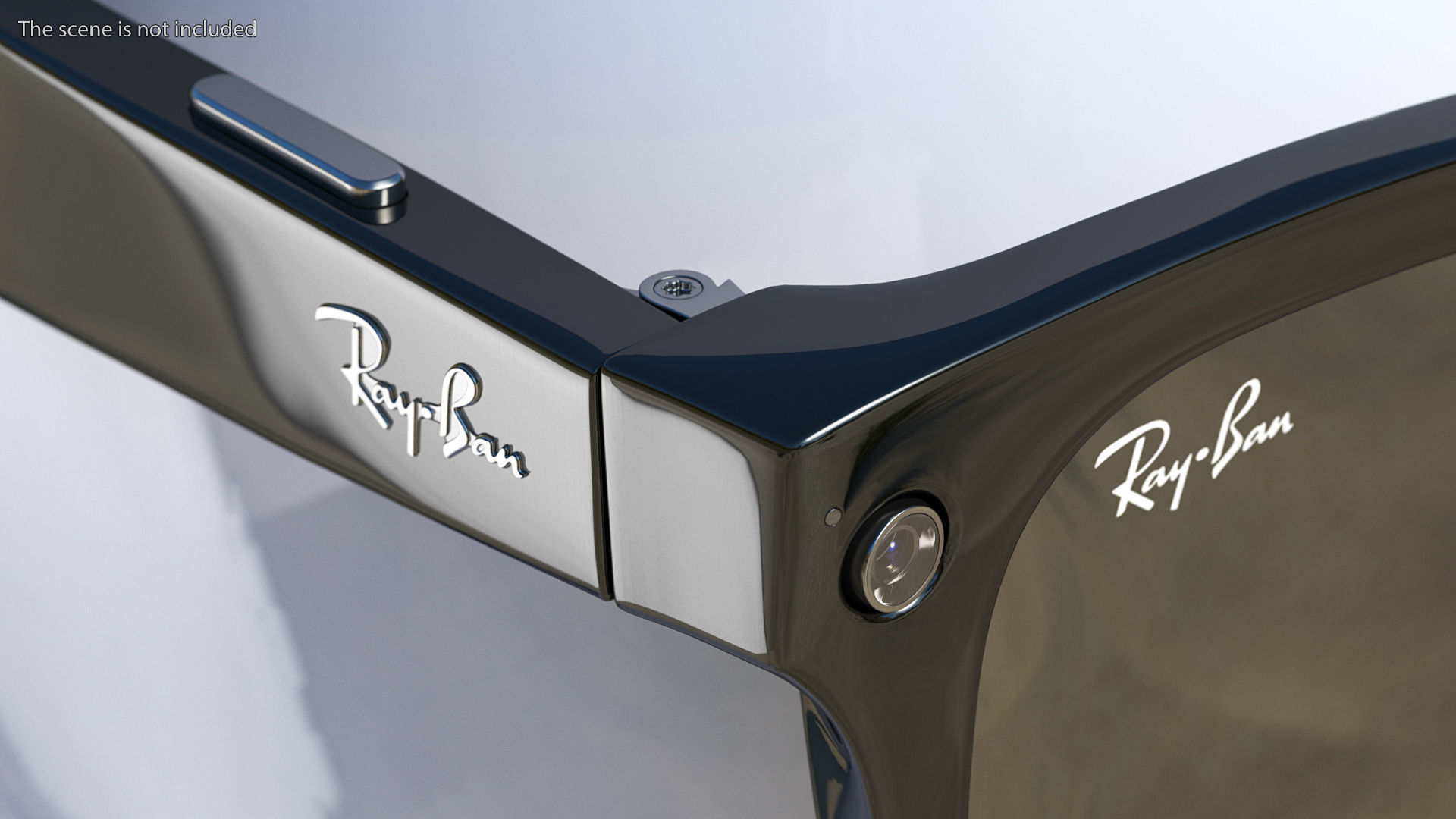 Ray Ban Stories Meteor Black Smart Glasses Green Solid 3D model_4