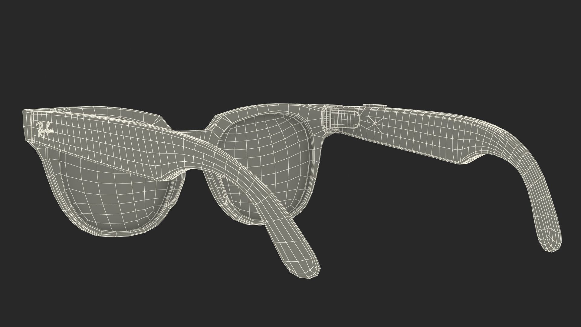 Ray Ban Stories Meteor Black Smart Glasses Green Solid 3D model_24