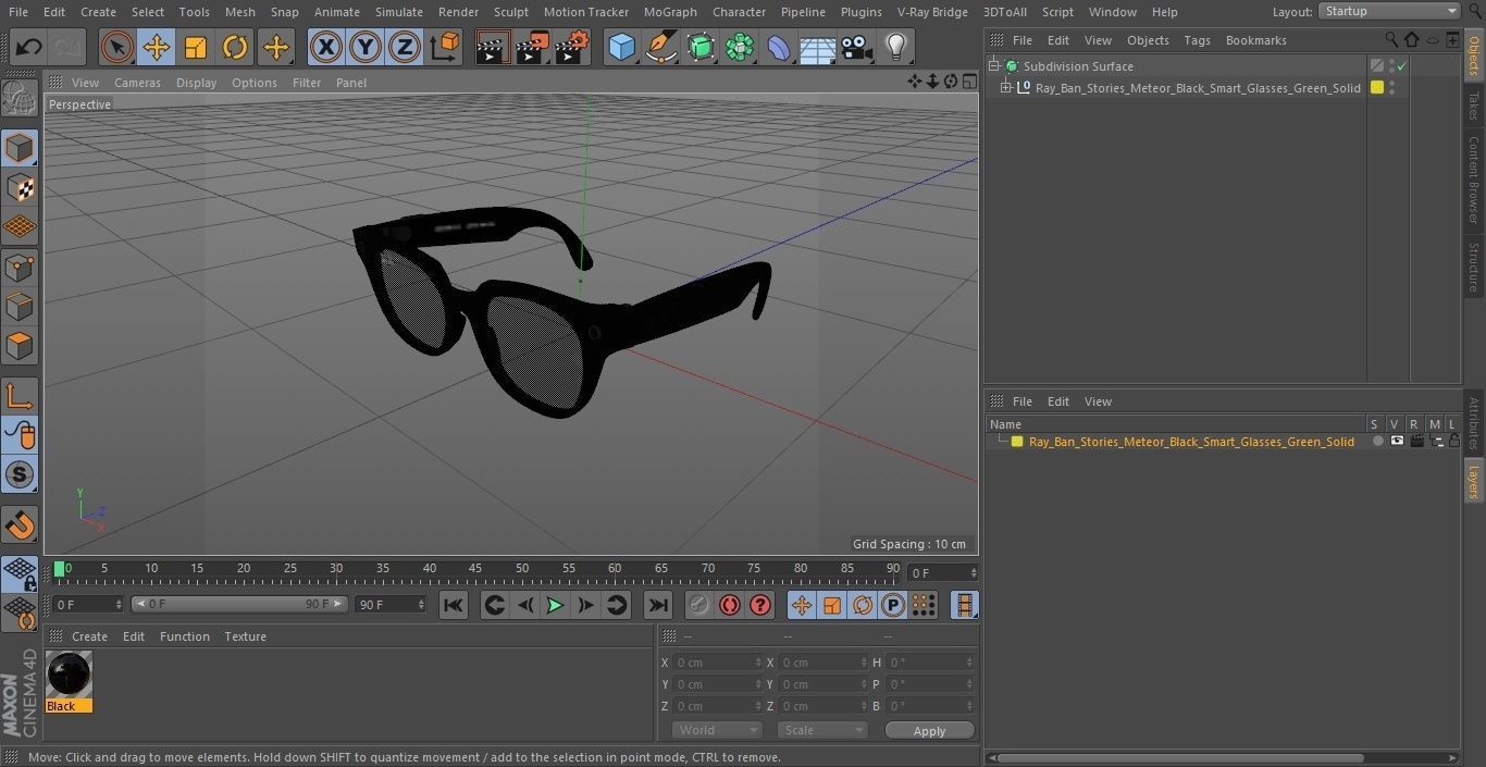 Ray Ban Stories Meteor Black Smart Glasses Green Solid 3D model_33