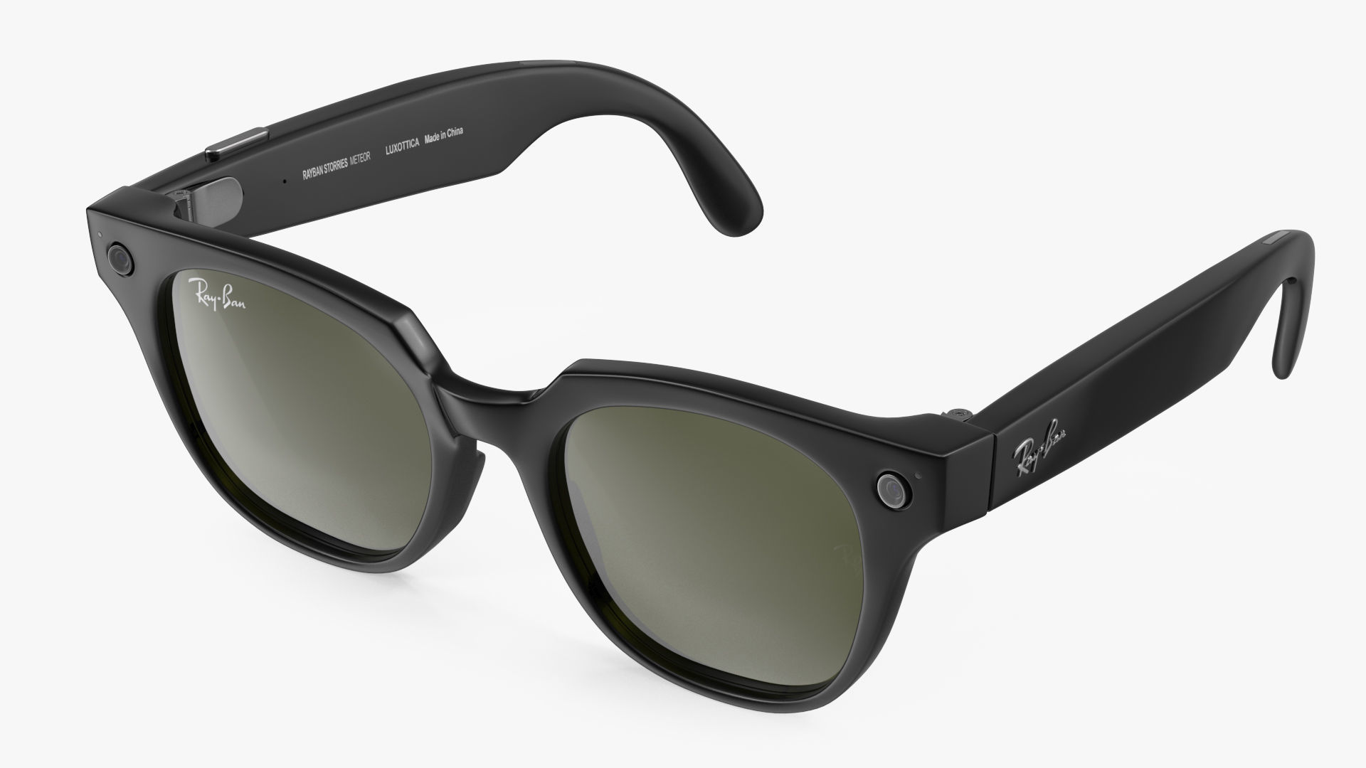 Ray Ban Stories Meteor Black Smart Glasses Green Solid 3D model_1